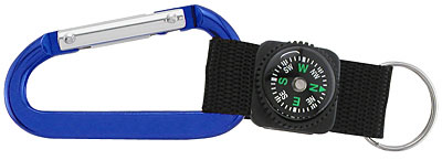 70MM Carabiner With Compass, Web Strap And Split Ring