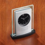 C230 Silver/Glass Clock